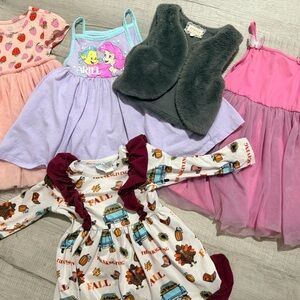 Assorted Toddler 3T Girls' Dresses and Vest Set of 5 Pieces